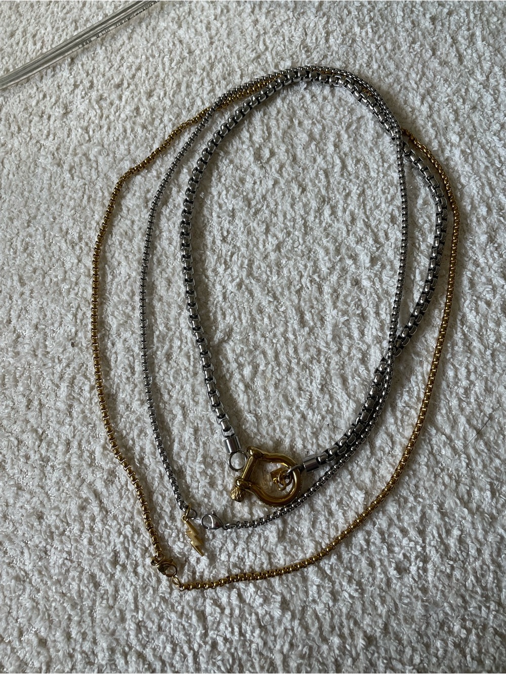 Gold and Silver Mixed Metal Women's Necklace - Unbranded